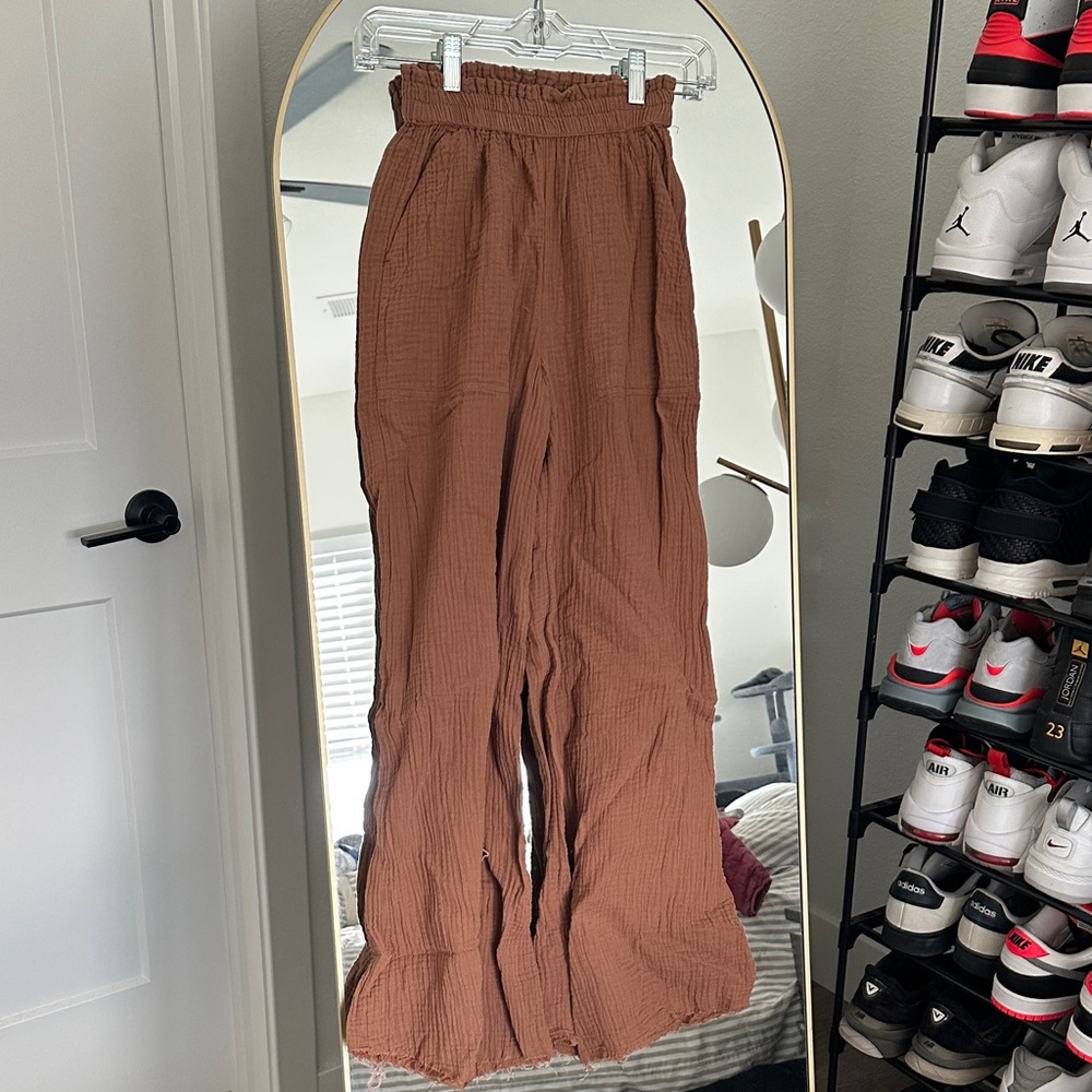 Aerie Pool to Party Waffle Knit Wide Leg Lounge Pants